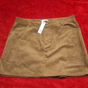 Francesca's Collections Tan Corduroy Mini Skirt